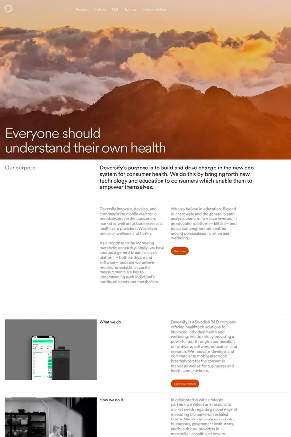 Deversify – Everyone should understand their own health. - Portfolio design inspiration