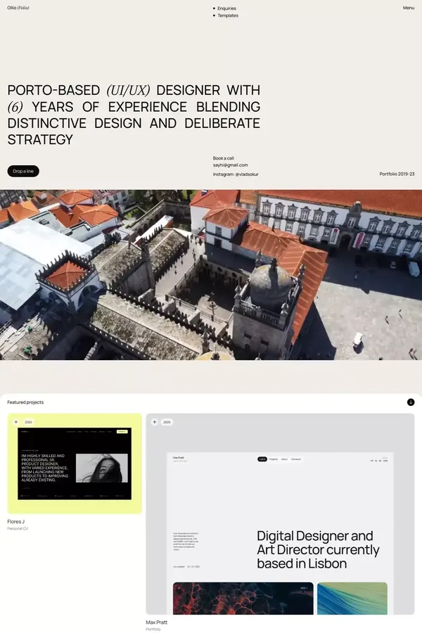 Ollio Folio – Webflow HTML website template - Template design inspiration