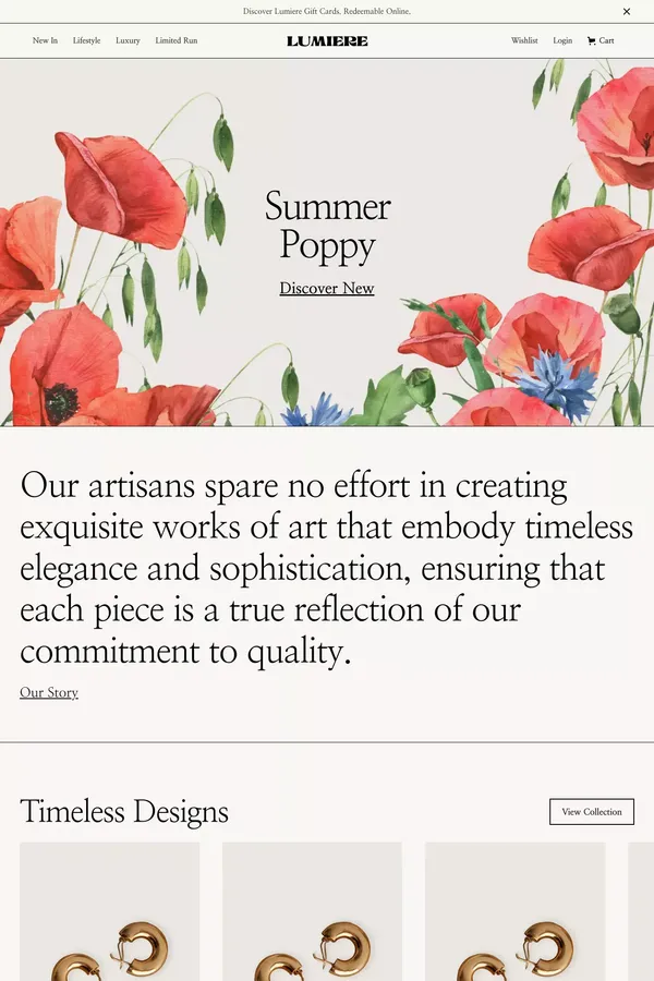 Lumiere - Webflow Ecommerce Website Template - Template design inspiration