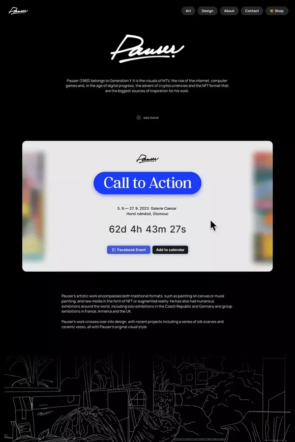 Pauser.cz - website design inspiration