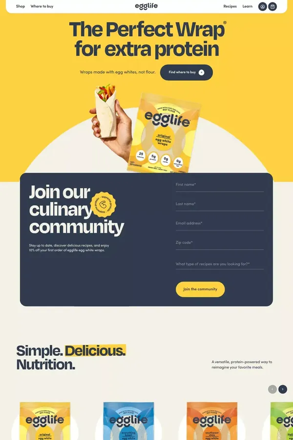 Egglife | Wraps made with egg whites, not flour