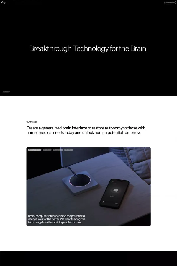Neuralink - Landing design inspiration