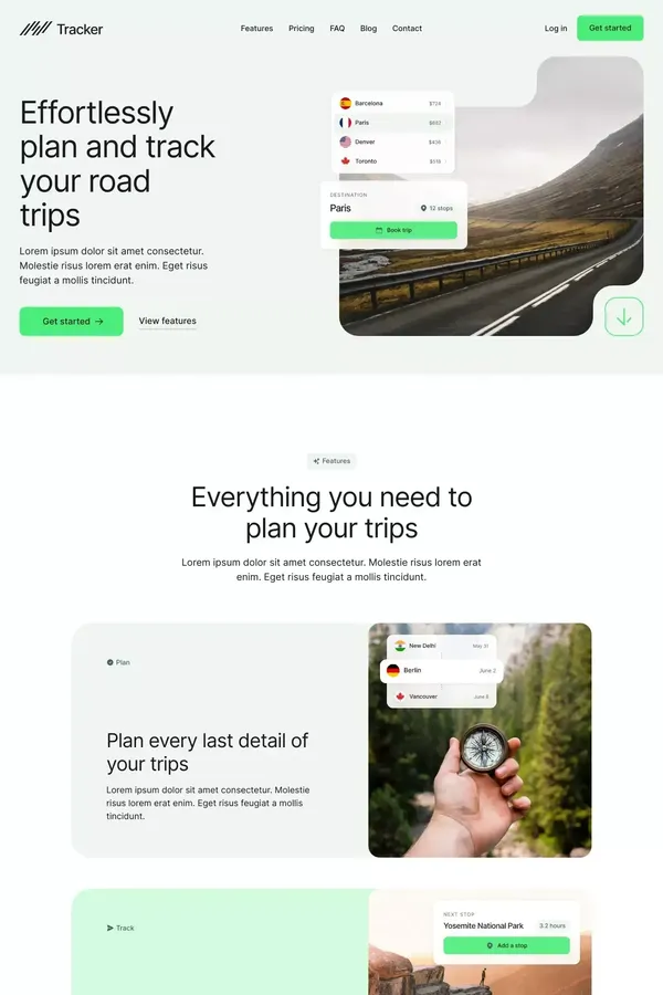 Tracker - Webflow HTML website template - Template design inspiration