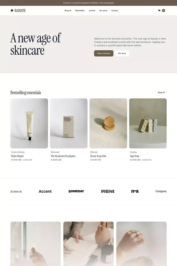 Radiate · Webflow HTML website template - Template design inspiration