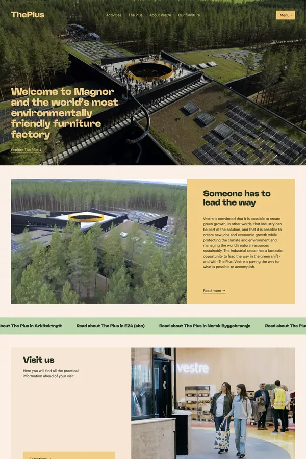 Vestre will build the world's most environmentally friendly furniture factory - Landing design inspiration