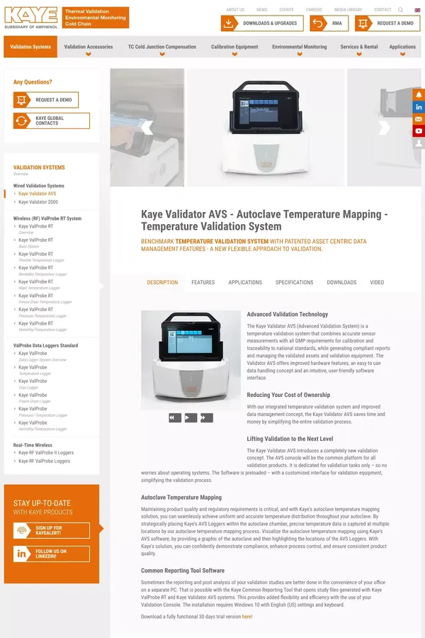 Autoclave Temperature Mapping | Temperature Validation System - KAYE - website design inspiration