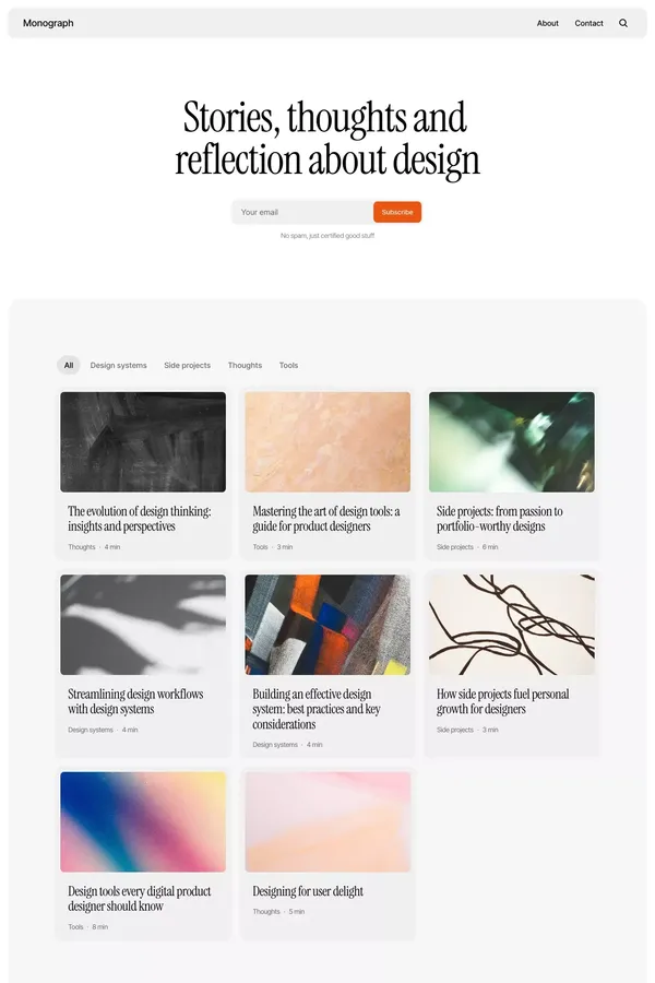 Monograph Â· Blog Template for Framer