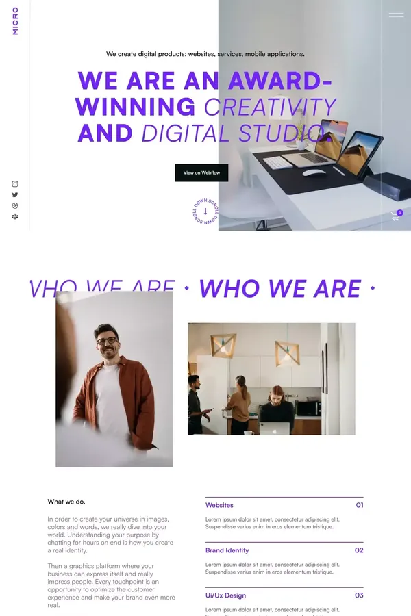 Micro - Webflow Ecommerce website template