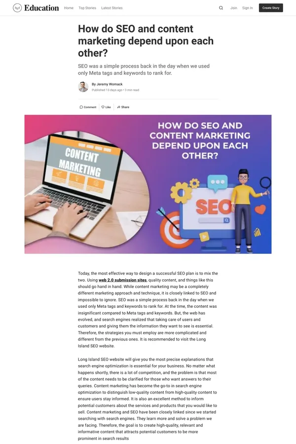 How do SEO and content marketing depend upon each other? | Education - Blog design inspiration
