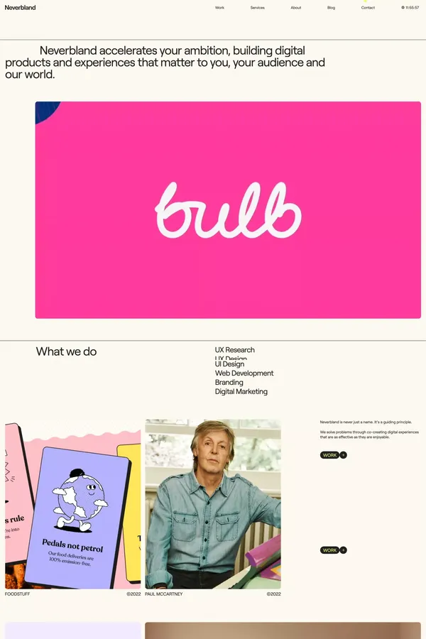 Digital Product Studio & Agency, London  | NEVERBLAND® - Portfolio design inspiration