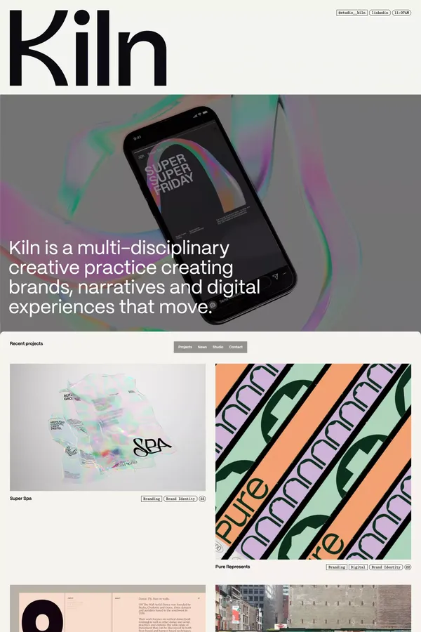 Studio Kiln - Portfolio design inspiration