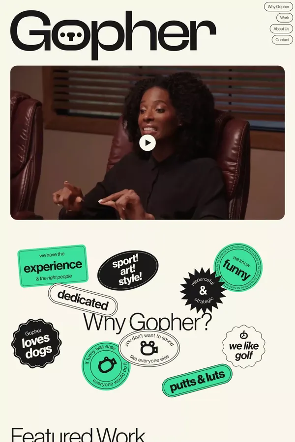 Gopher Productions - Portfolio design inspiration
