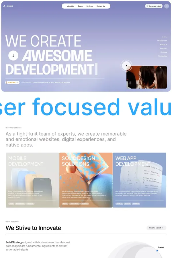 AWSMD | Creative Design and Development Agency - Landing design inspiration