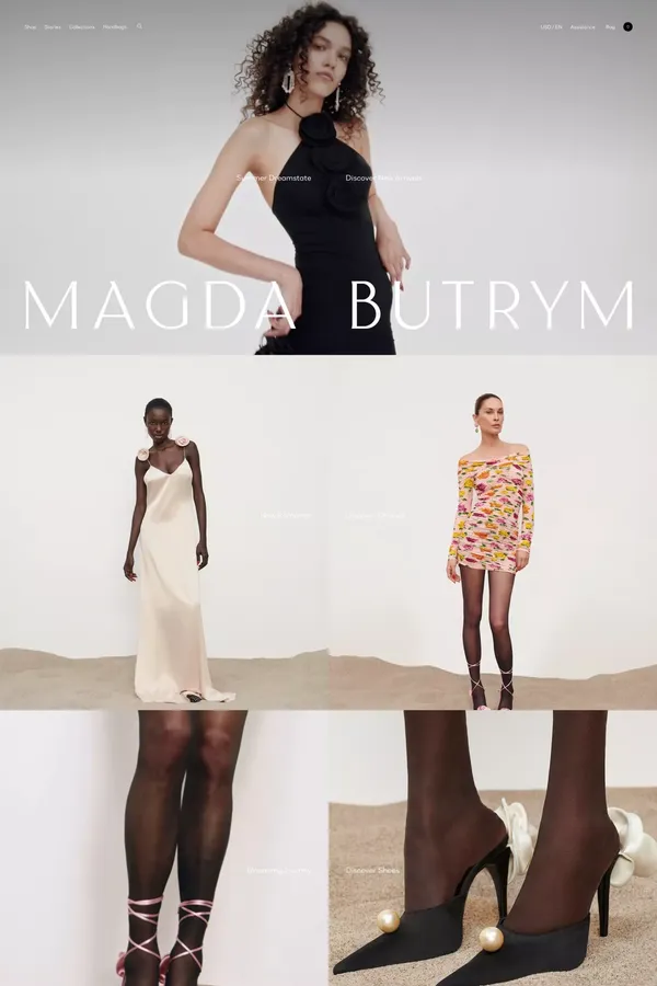 Magda Butrym: Official Website & On-line Boutique - Ecommerce design inspiration