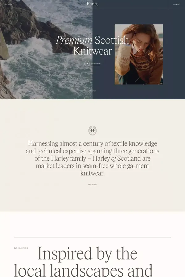 Harley of Scotland - Landing design inspiration