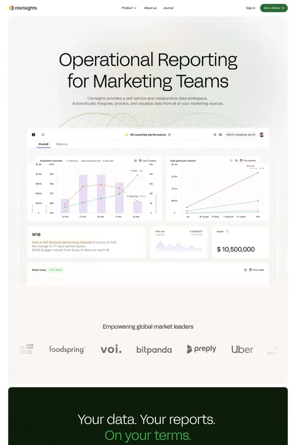 Clarisights - Landing design inspiration