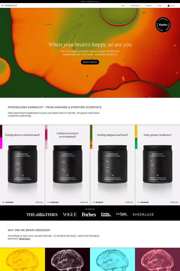 Karmacist - Landing design inspiration