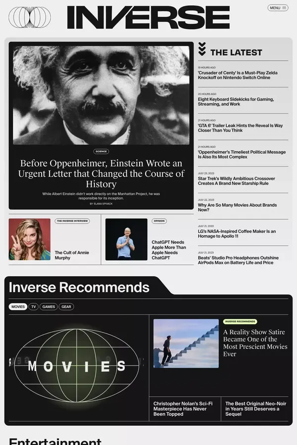 Inverse - Blog design inspiration