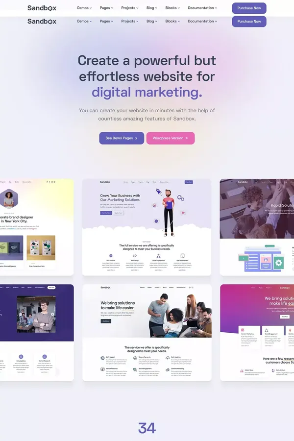 Sandbox - Modern & Multipurpose Bootstrap 5 Template - Template design inspiration