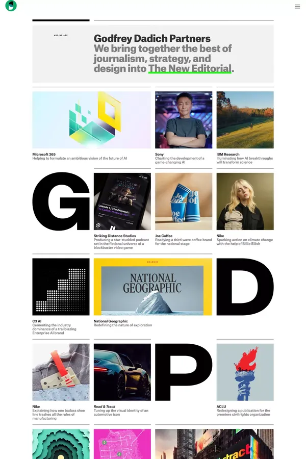 Godfrey Dadich Partners - Portfolio design inspiration