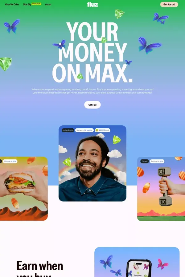 Fluz – Maximize Your Money - Landing design inspiration