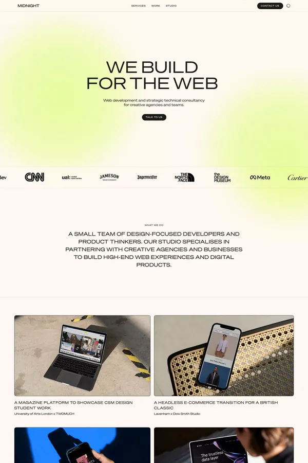 Midnight - Landing design inspiration