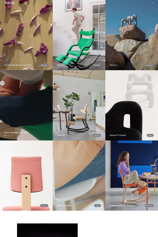 Varier - Ecommerce design inspiration