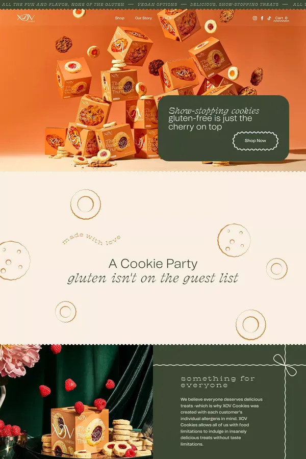 XOV Cookies - Ecommerce design inspiration