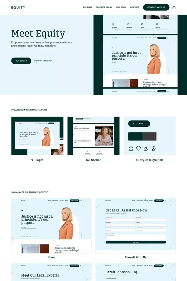 Equity - Webflow Ecommerce website template - Template design inspiration