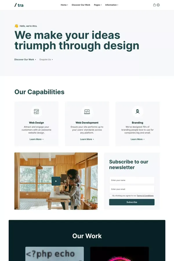 Atra - Webflow Ecommerce website template - Template design inspiration