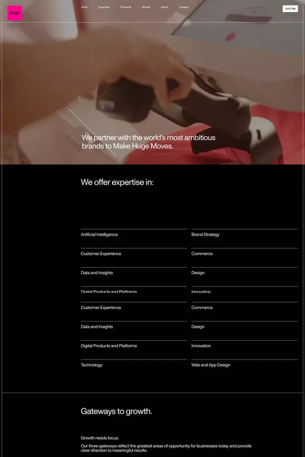 Huge Inc. - Portfolio design inspiration