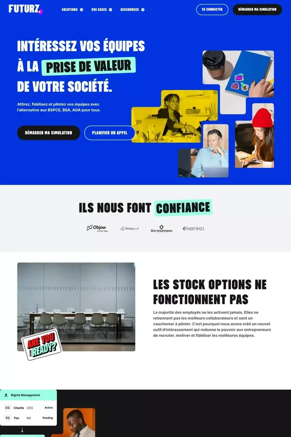 Futurz - L'alternative aux BSPCE, BSA, AGA  pour tous - website design inspiration