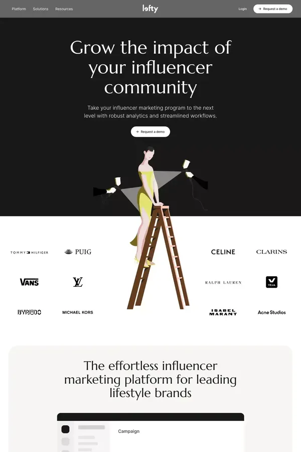Grow the impact of your influencer community - website design inspiration