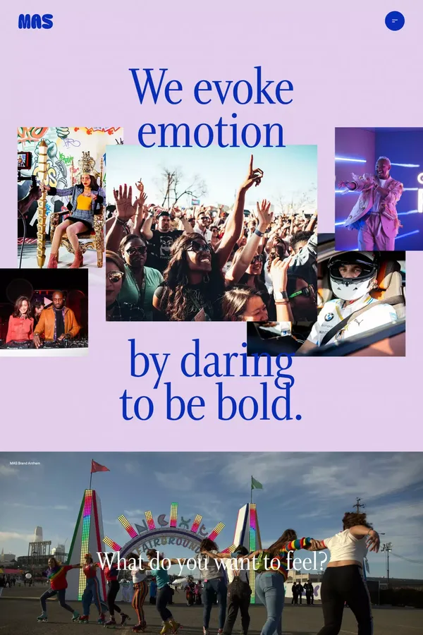 MAS | Feel Something More - Portfolio design inspiration