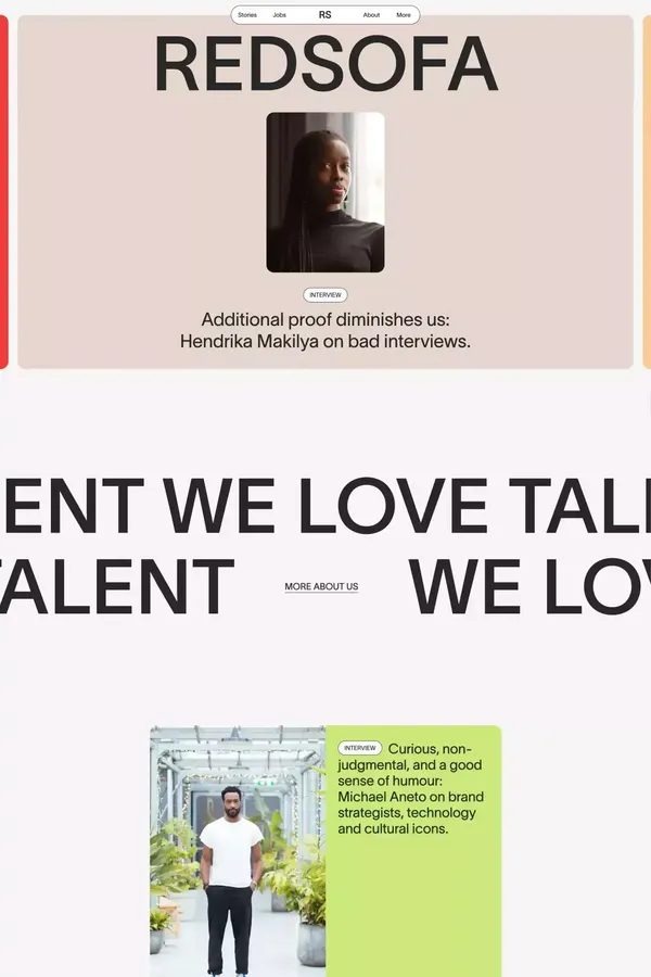 REDSOFA - the world's first 'Recruitment+' brand - Portfolio design inspiration