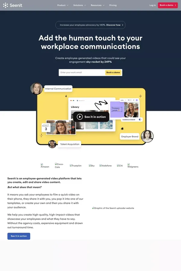 The employee-generated video platform | Seenit - website design inspiration