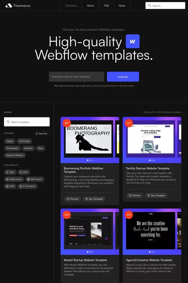Flowmance | Best Webflow Templates | Ready to use - website design inspiration
