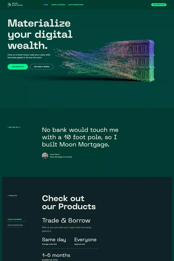 Moon Mortgage - Landing design inspiration