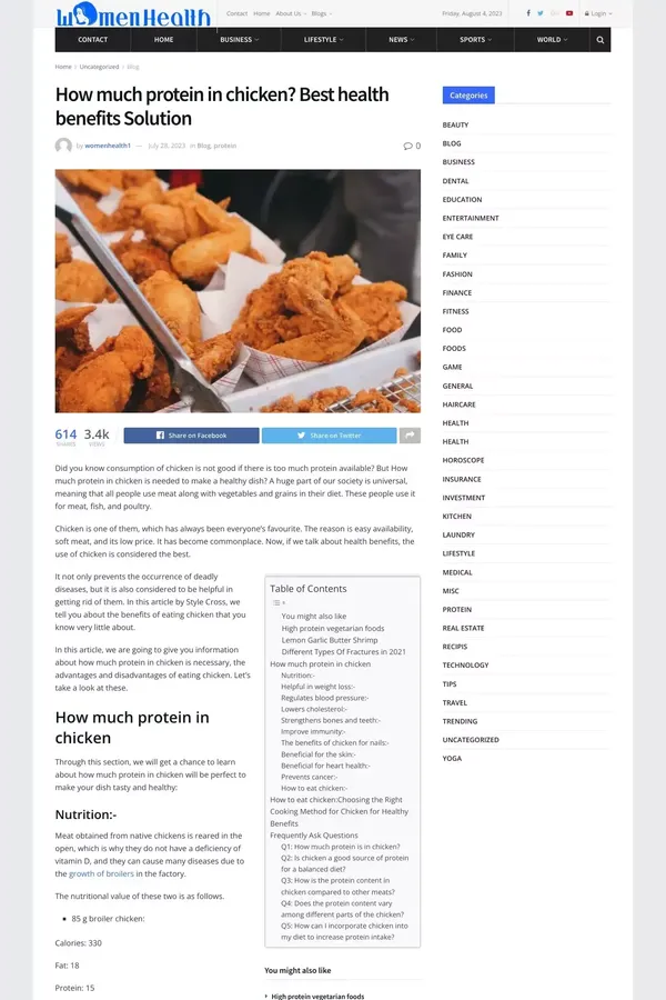 Unlocking the Protein Power: How Much Protein in Chicken? - Product listing design inspiration