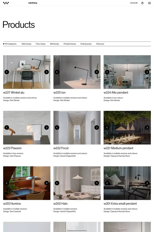Products â WÃ¤stberg - Product listing design inspiration