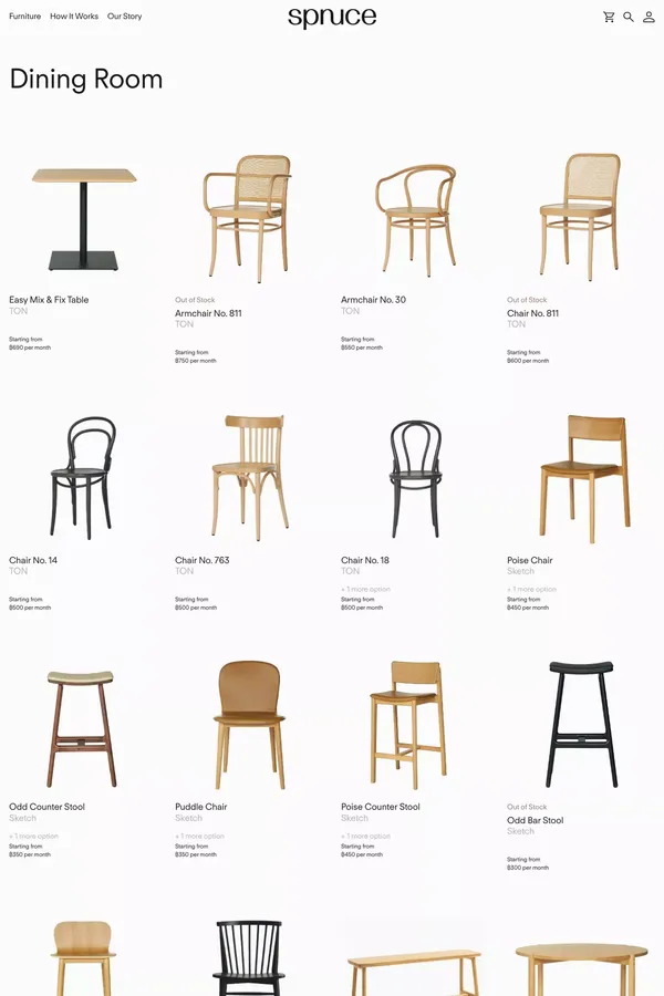 Dining Room | Spruce - Product listing design inspiration