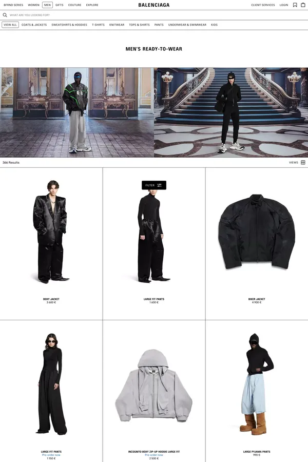 Men's Men's Ready-to-wear | Men's Luxury Fashion | Balenciaga PL - Product listing design inspiration