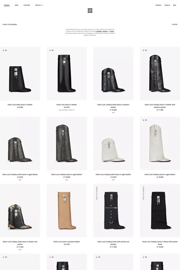 Shoes Givenchy for Women | GIVENCHY Paris - Product listing design inspiration