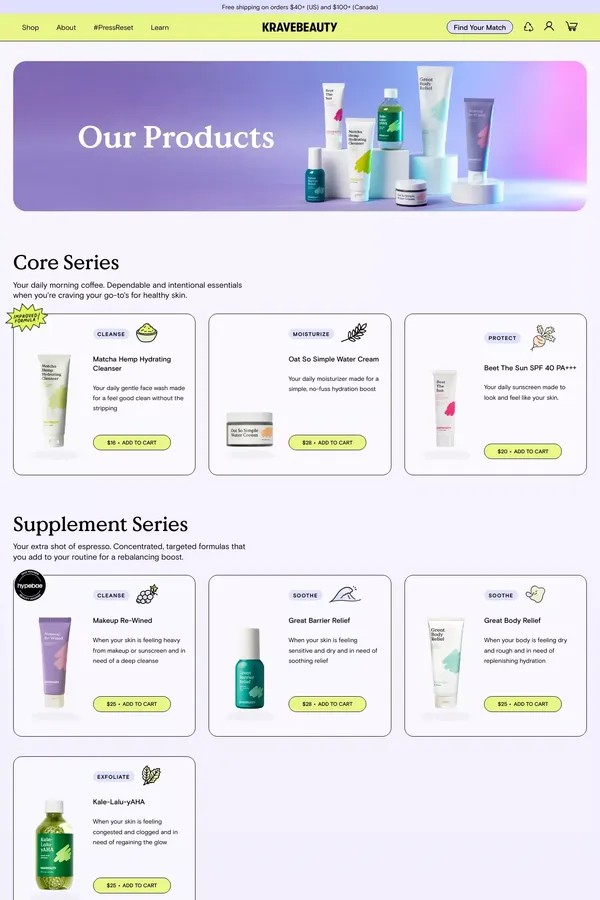 Shop All                    – KraveBeauty - Product listing design inspiration