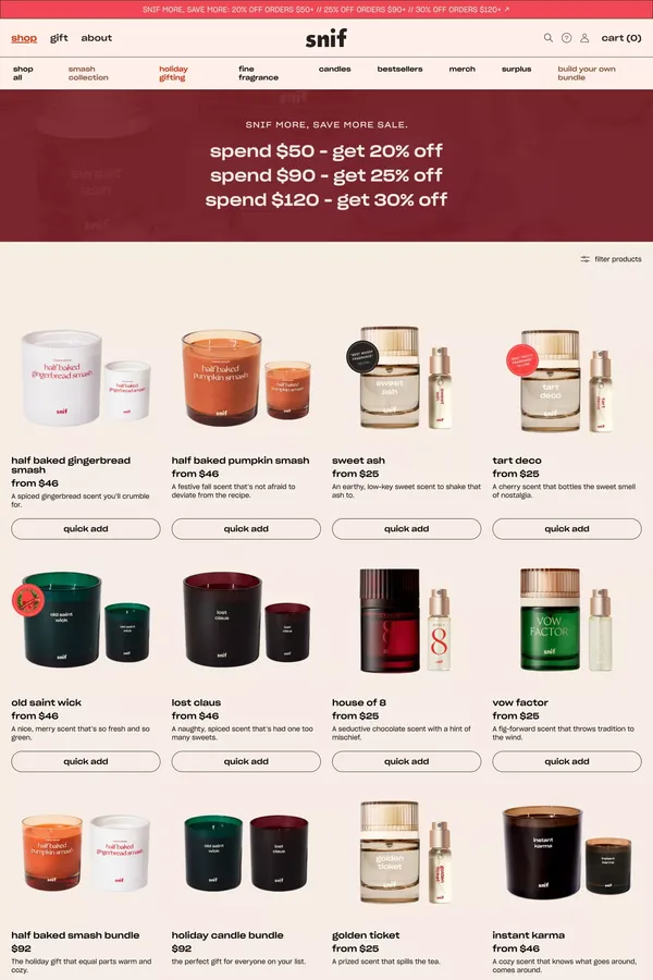 Shop All Fragrance & Candles | Snif - Product listing design inspiration