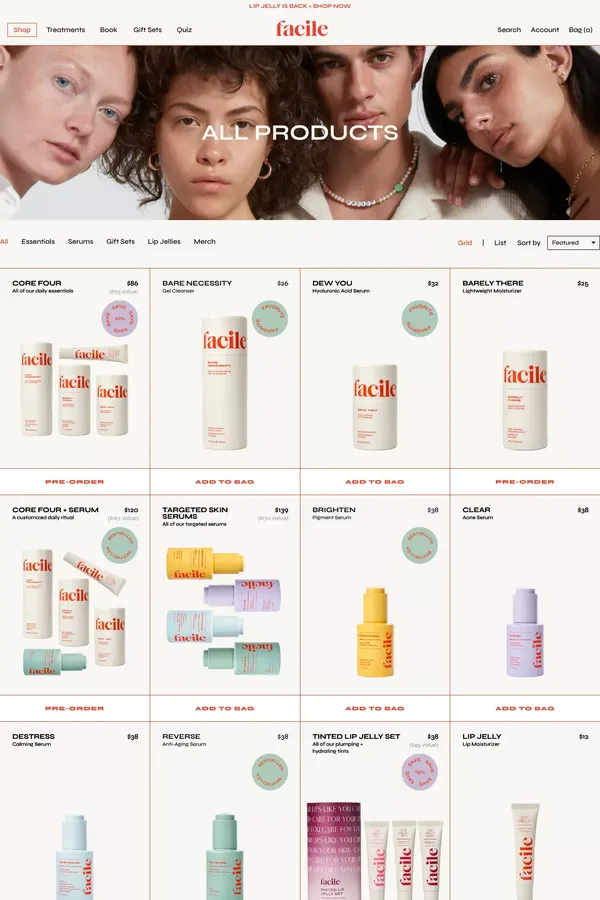 Shop All - Product listing design inspiration