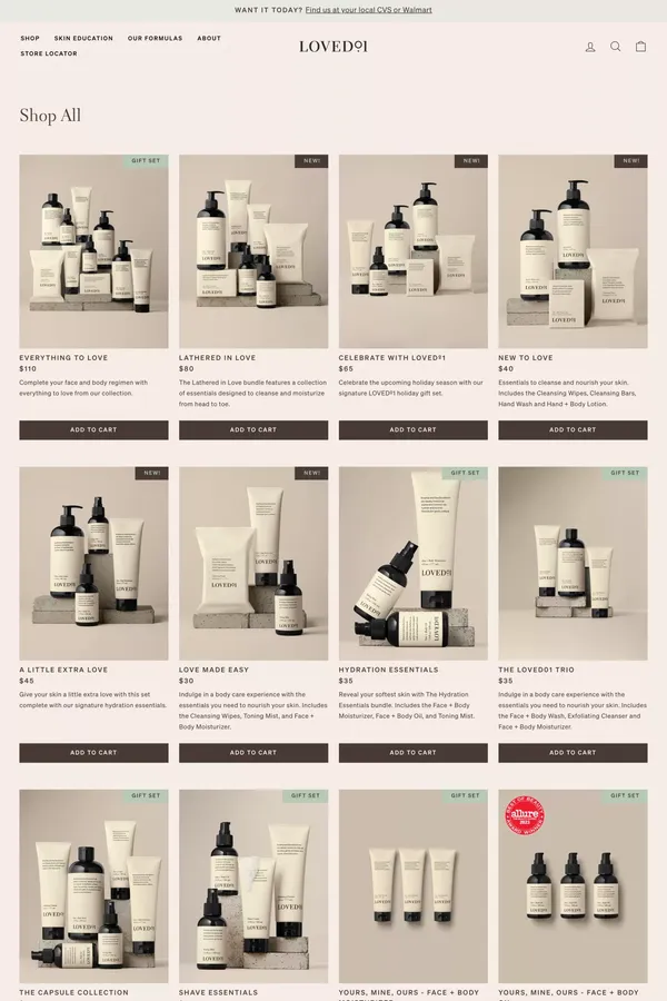 Shop All– Lovedº1 - Product listing design inspiration