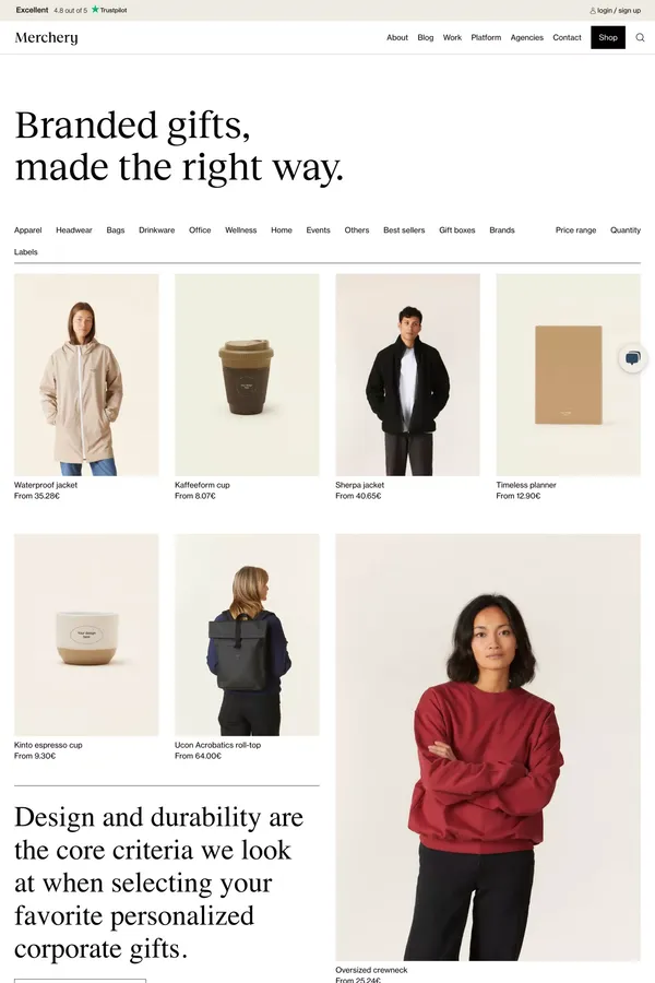 Sustainable Branded Corporate Gifts - Bcorp Certified - Product listing design inspiration
