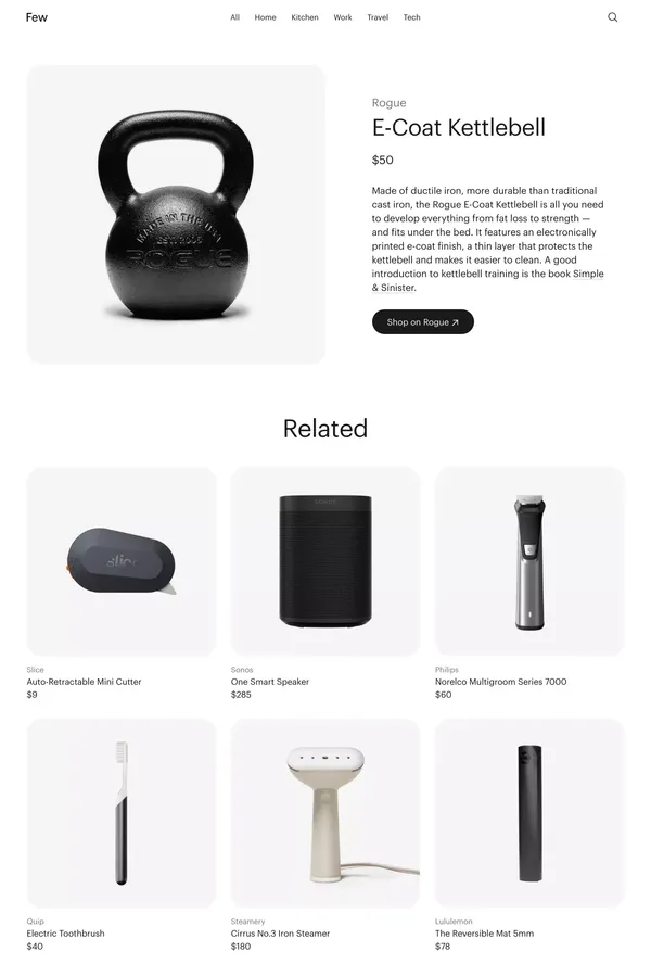 E-Coat Kettlebell - Few - Product page design inspiration