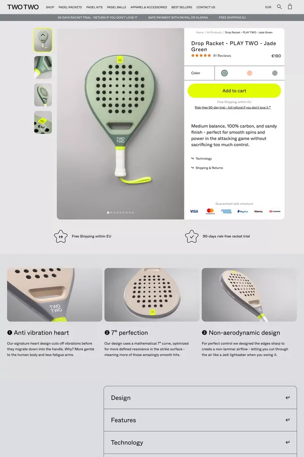 PLAY TWO - Jade Green | TWOTWO - Product page design inspiration